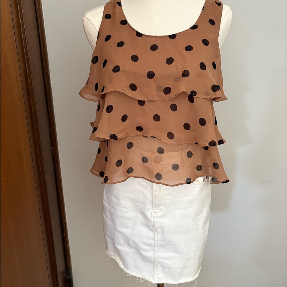 Forever 21 Brown Polka Dot Tank Top